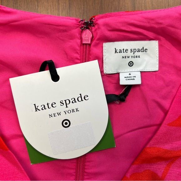 Kate Spade Pink Floral Peplum Sleeveless Midi Dress, 6 - Picture 3 of 9